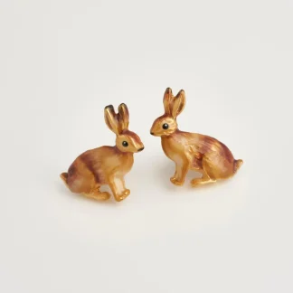 Fable England Enamel Rabbit Stud Earrings