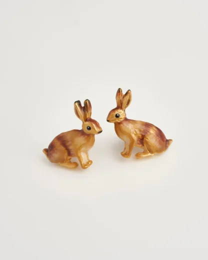 Fable England Enamel Rabbit Stud Earrings