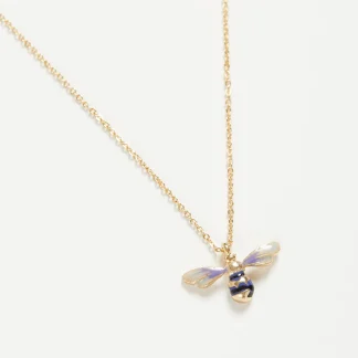 Fable England Enamel Short Bee Necklace