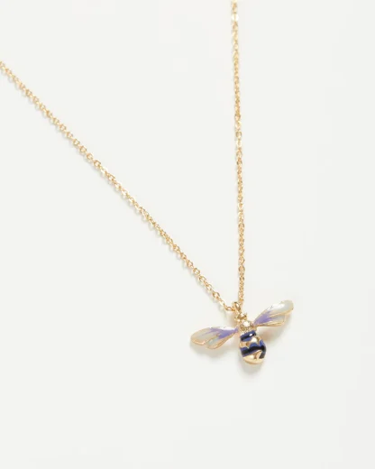 Fable England Enamel Short Bee Necklace