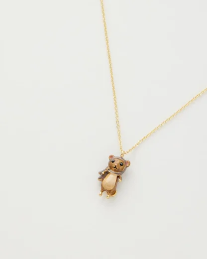 Fable England Enamel Ralph Mouse Necklace