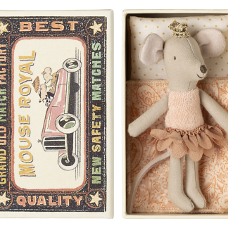 Maileg Princess mouse, Little sister in matchbox