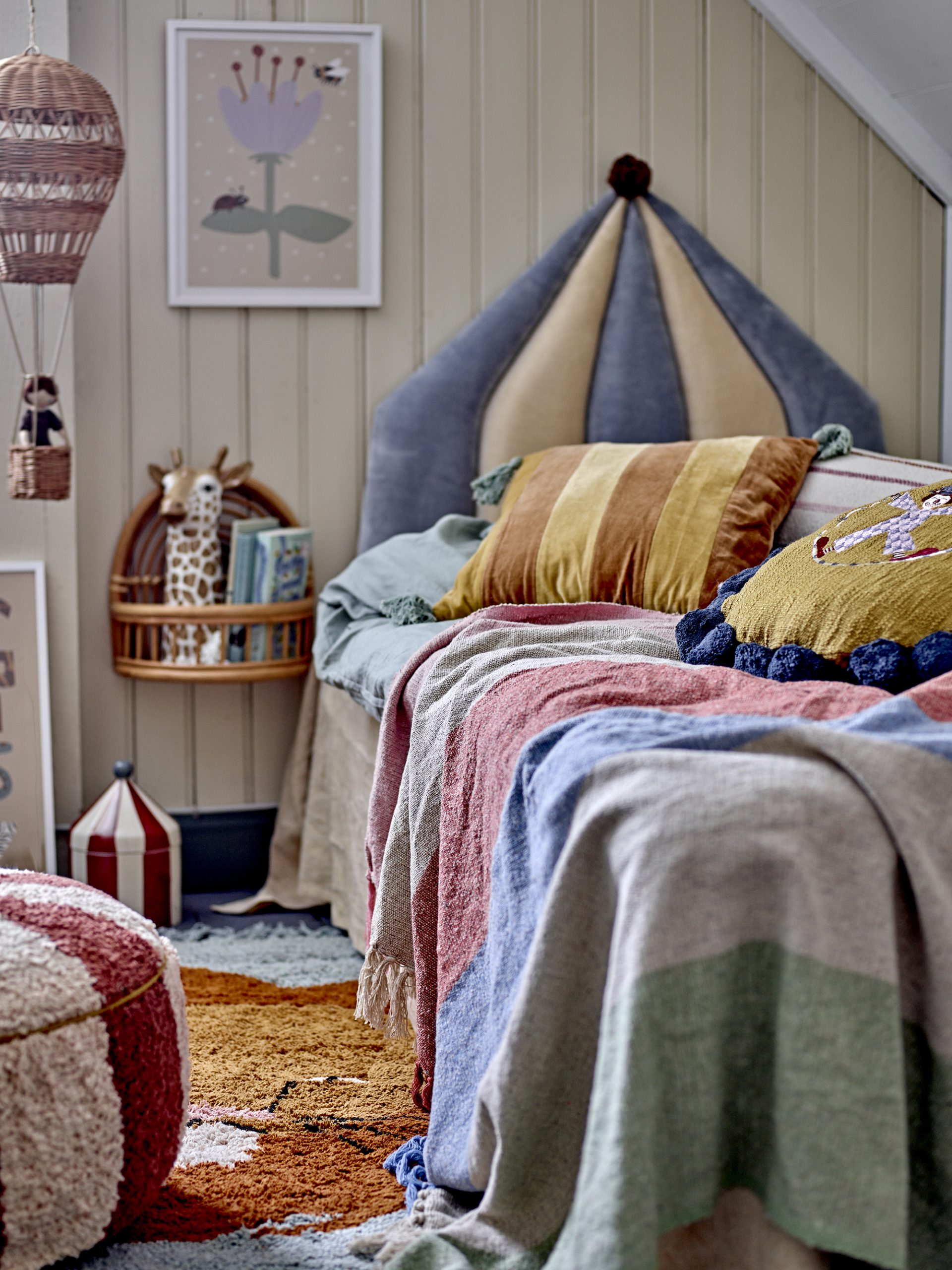 Bloomingville mini Kitta Throw, Nature, Recycled Cotton