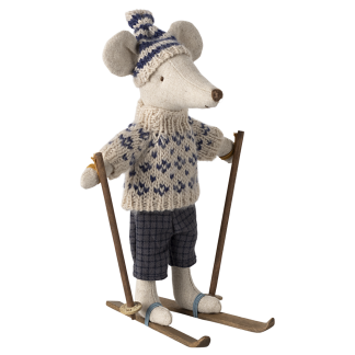 Maileg Winter mouse with ski set