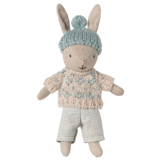 Maileg Winter rabbit, Micro - Sand - Mint