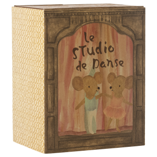 Maileg Ballet mice in dance studio, Little sister and brother