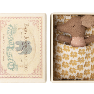 Maileg Sleepy wakey baby mouse in matchbox - Rose