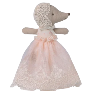 Maileg Baby mouse in gown - Powder