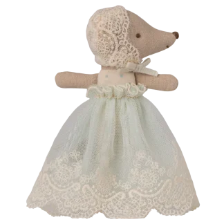 Maileg Baby mouse in gown - Mint