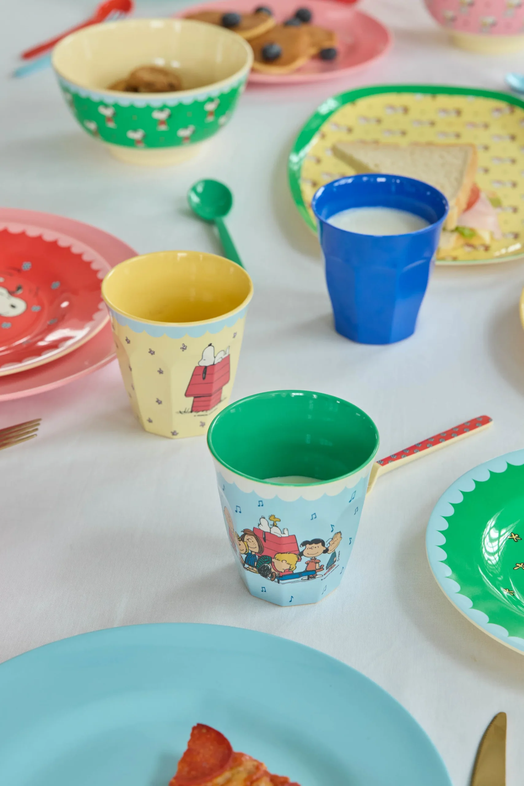 Rice Medium Cup - Soft Blue - Snoopy Print
