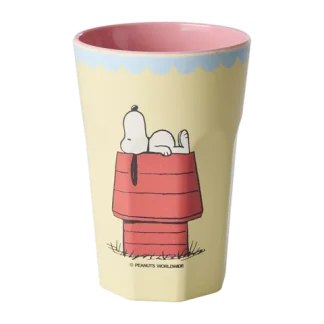 Rice Tall Cup - Cream - Snoopy Print