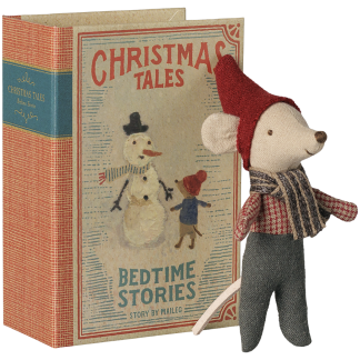 Maileg Christmas mouse, Baby in book