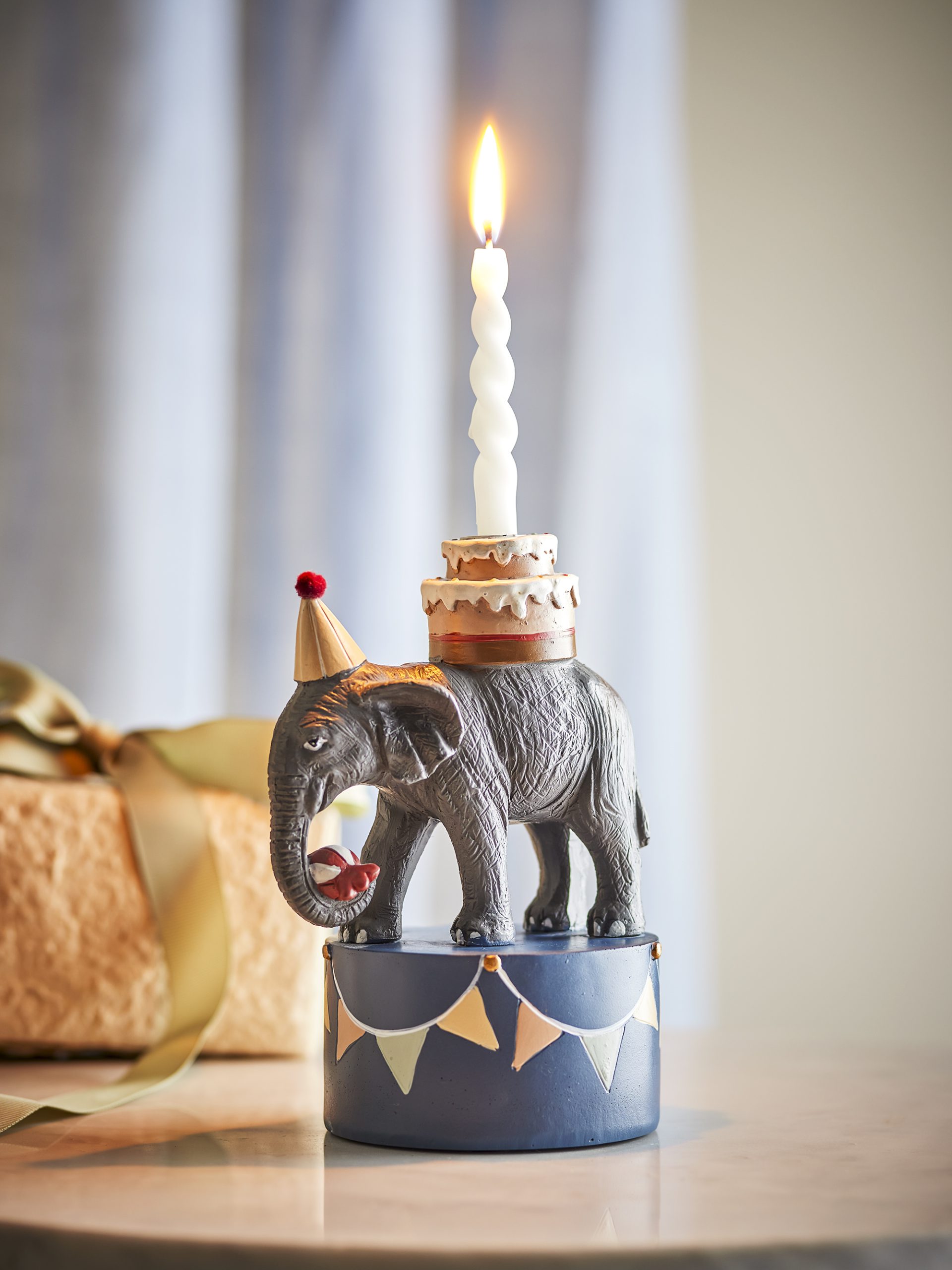 BloomingvilleMini elephant Candle Holder, Multi, Polyresin